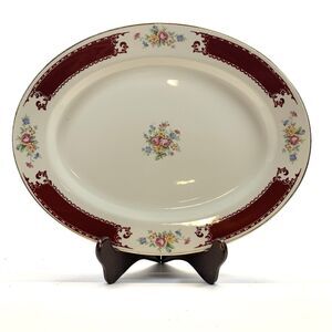 Vintage Homer Laughlin Lady Alice Majestic Brittany Serving Platter Red 13.25"